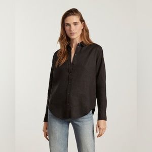 LIKE NEW // Everlane Linen Shirt in Distressed Black